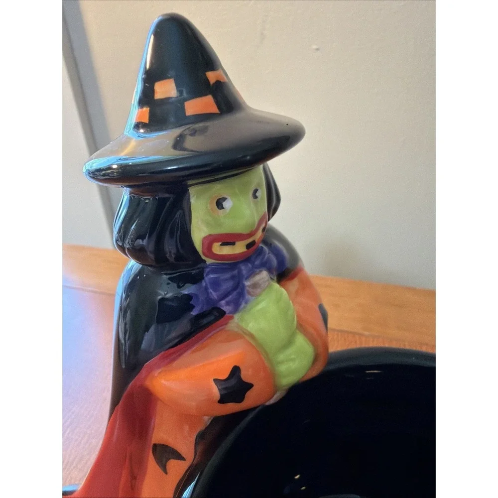 Vintage Mary Engelbreit Halloween Witch Candy Bowl 6